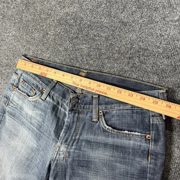 7 For All Mankind Dojo Bootcut Jeans Women's Size 29 Blue Low Rise Flare - Picture 7 of 10